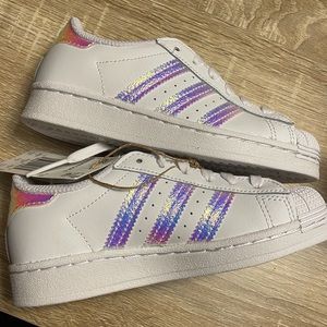 NEW Kids White Adidas SuperStar Sneakers Size 11K
